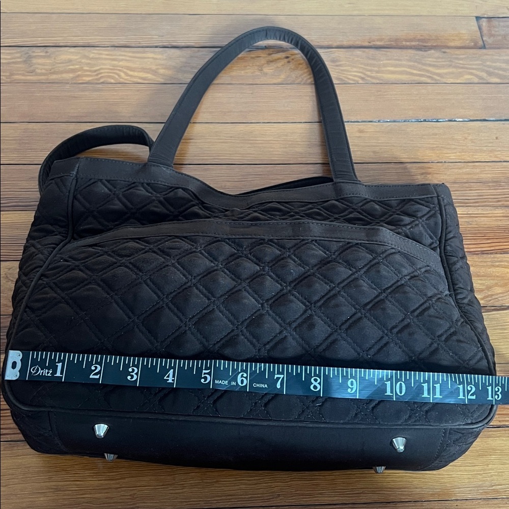 Vera Bradley Lightweight Chocolate Brown Quilted Microfiber Work/Travel Tote - Picture 6 of 9